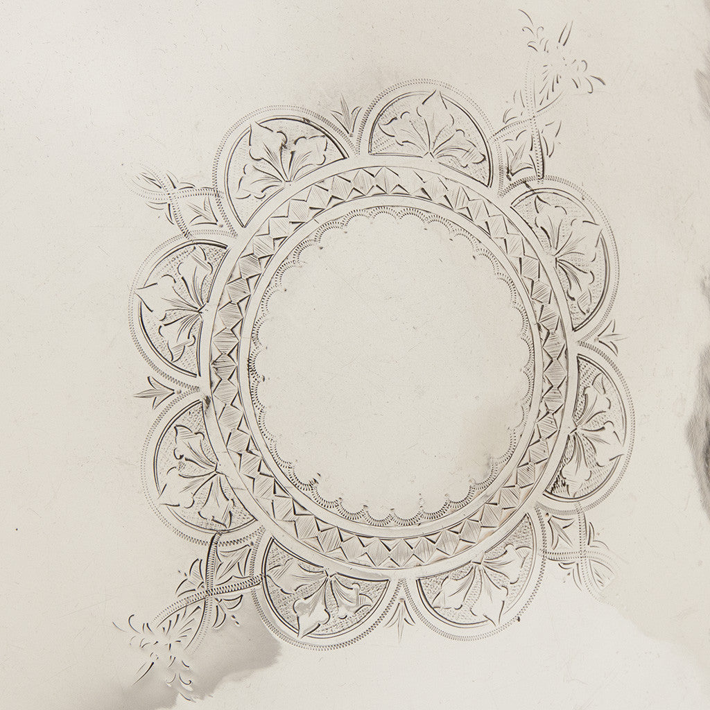 Engraving on Gorham Antique Sterling Silver Figural Centerpiece Bowl or Fruit Stand, Providence, RI, 1868, retailed by Tiffany &amp; Company