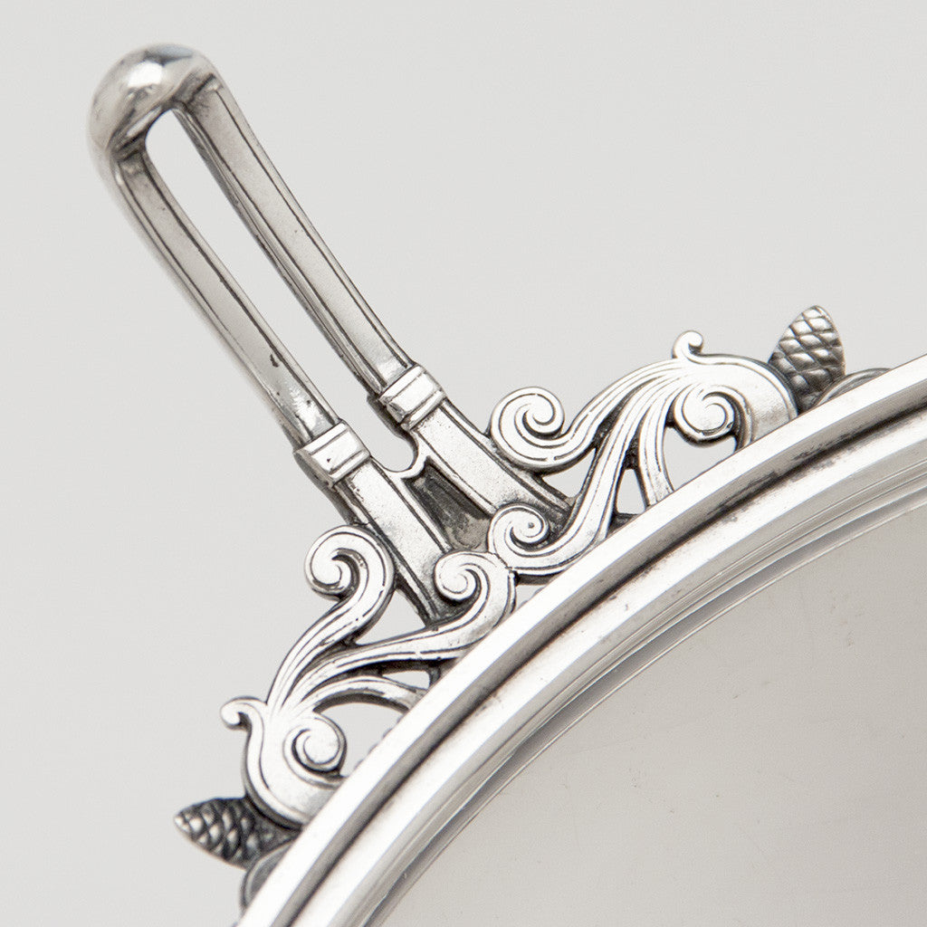 Handle to Gorham Antique Sterling Silver Figural Centerpiece Bowl or Fruit Stand, Providence, RI, 1868, retailed by Tiffany &amp; Company