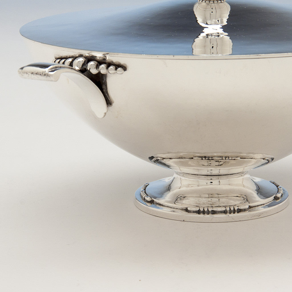 Base of Tuttle Silversmiths Sterling Silver Modernist Covered Bowl, Boston, 1938