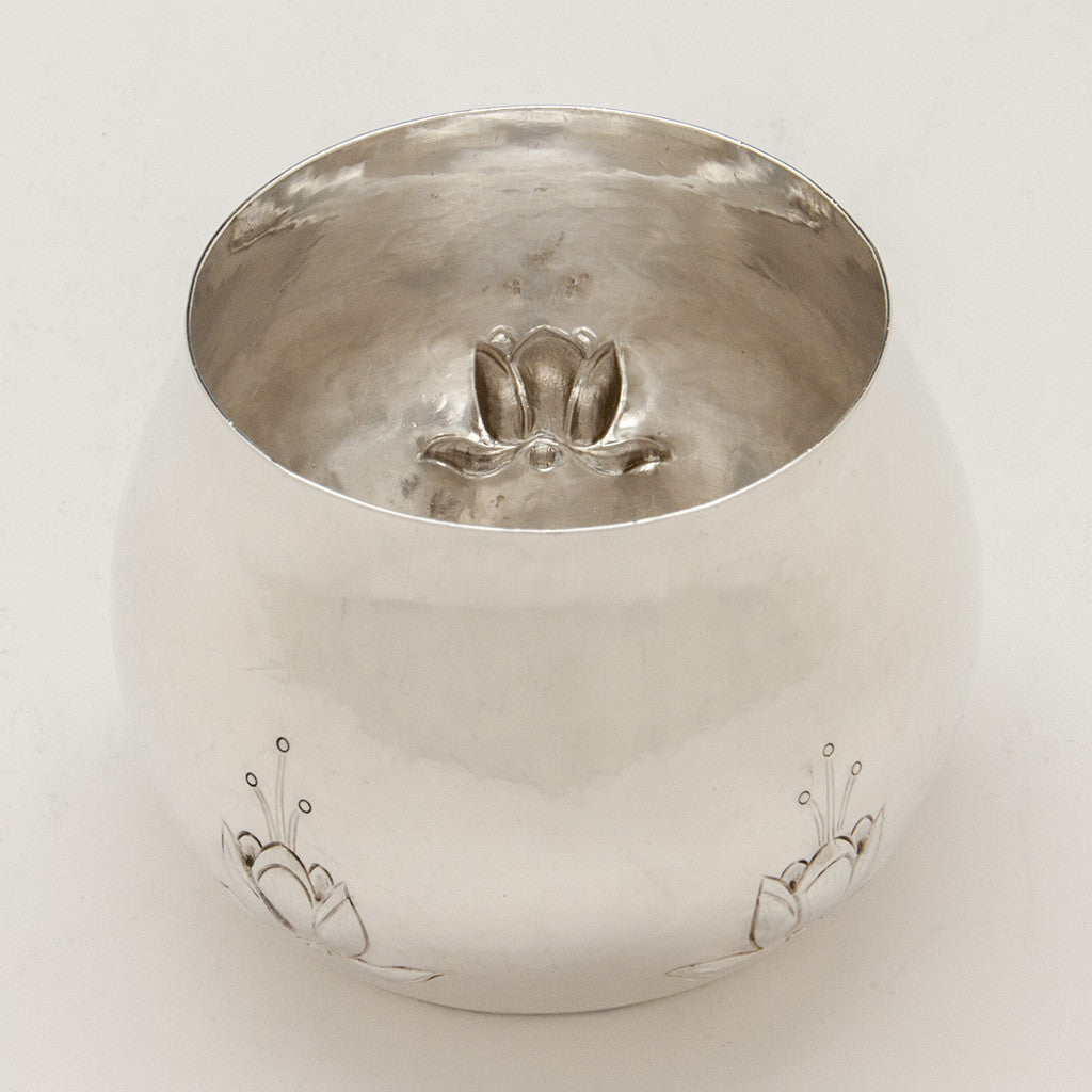 Interior of The Kalo Shop Early Arts &amp; Crafts Sterling Silver Bowl or Vase, Park Ridge, IL, c. 1908-12
