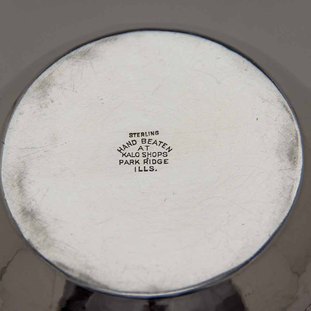 Marks on The Kalo Shop Early Arts &amp; Crafts Sterling Silver Bowl or Vase, Park Ridge, IL, c. 1908-12