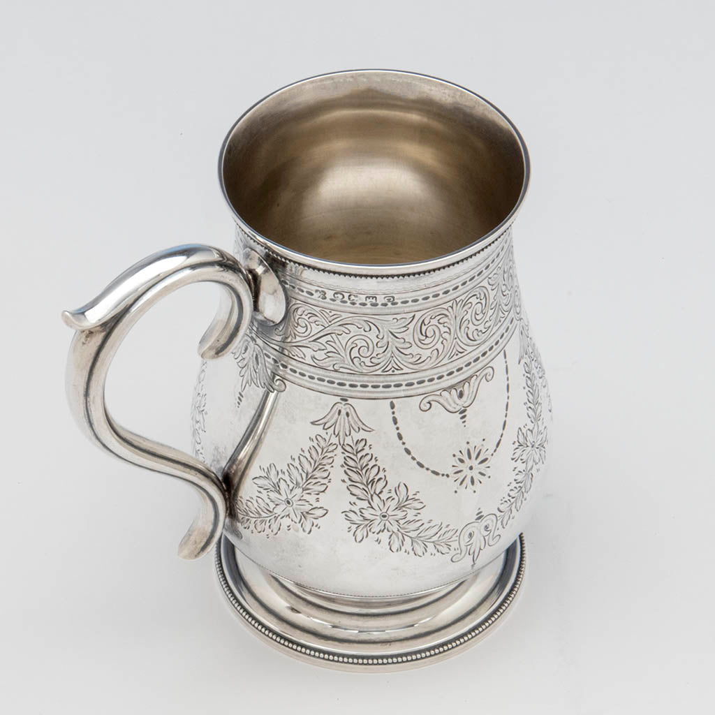 Interior of Josiah Williams and Co English Sterling Homing Pigeon Trophy, Exeter, 1879/80