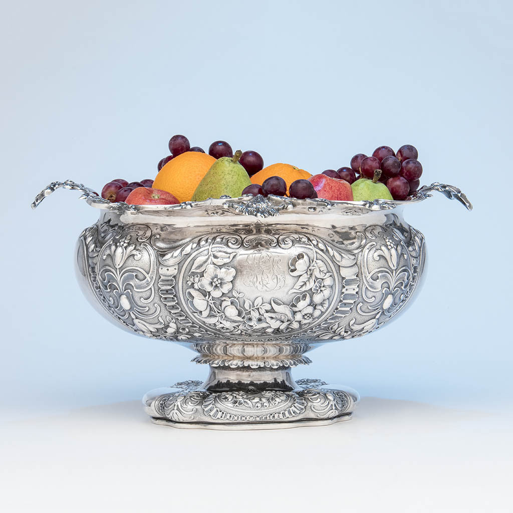 Gorham Antique Sterling Silver Massive Punch Bowl, Providence, RI, 1886