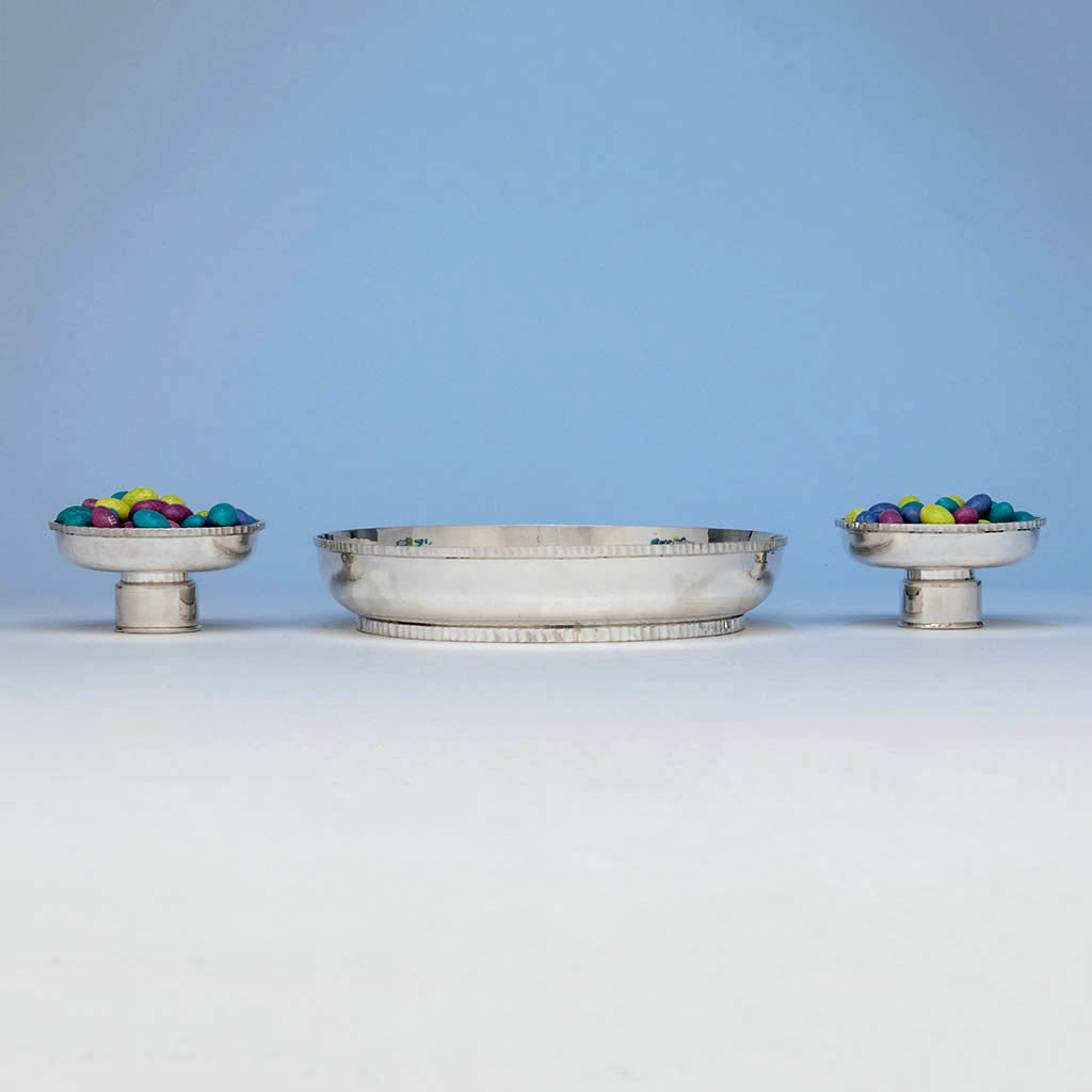 Wolfgang Schroth Modern Sterling Silver Garniture Set, Montville, New Jersey, 1968