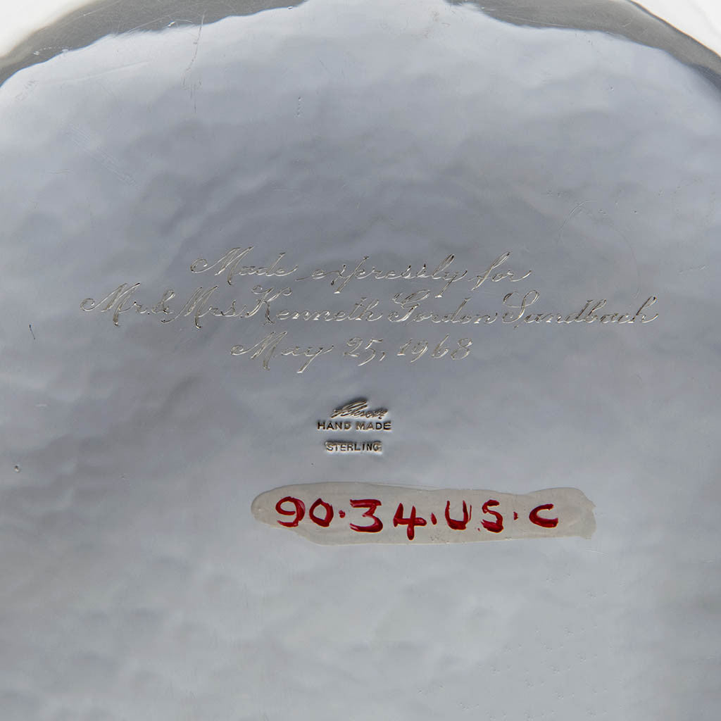 Marks on Wolfgang Schroth Modern Sterling Silver Garniture Set, Montville, New Jersey, 1968