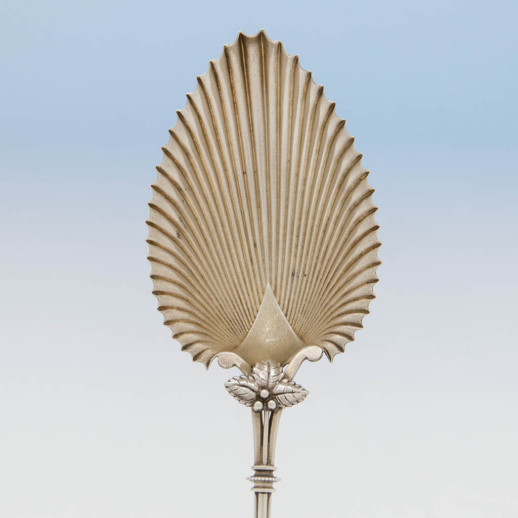 Bowl on the Whiting (attr) Bird Design Antique Sterling Silver Serving Spoon, c. 1870