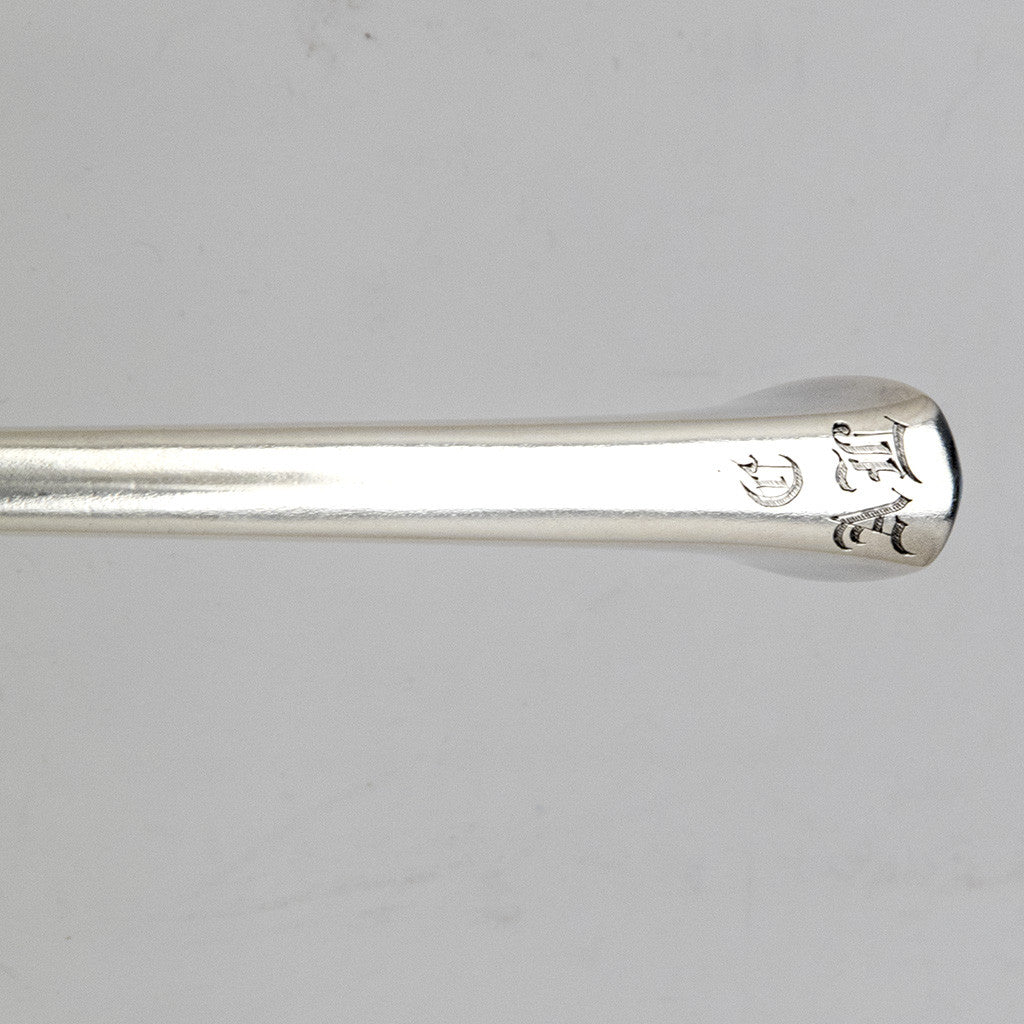 Monogram on Gorham Antique Sterling Silver Covered Porringer, Providence, RI, 1874