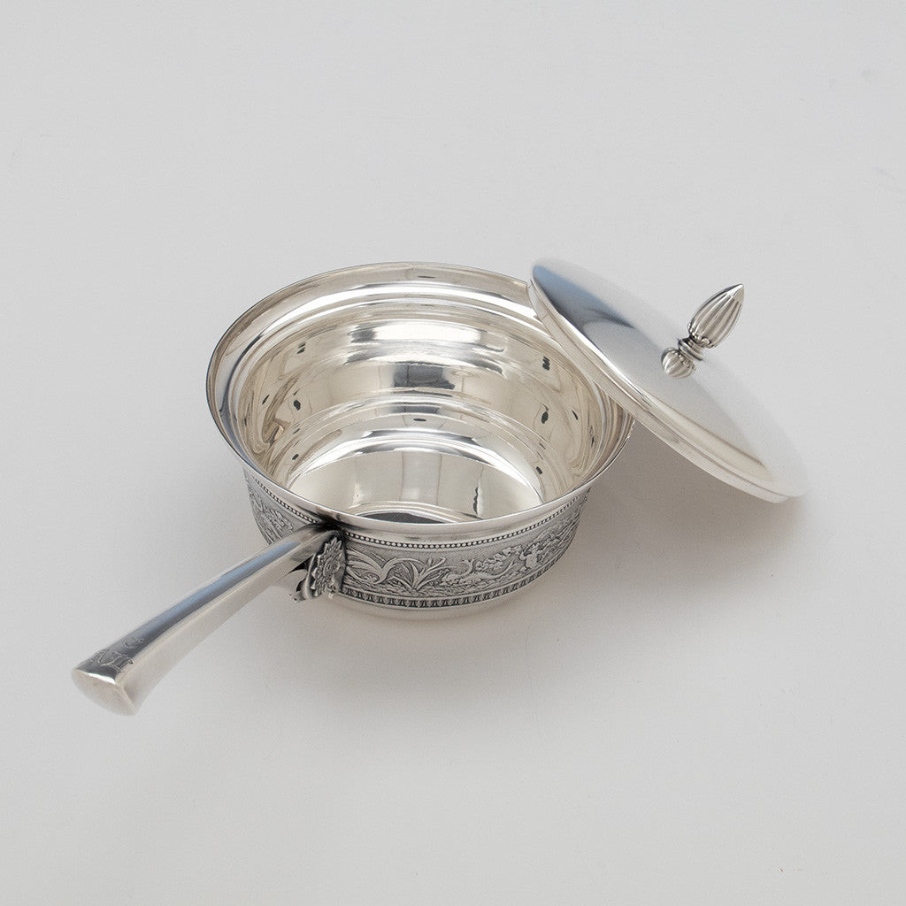 Lid of the Gorham Antique Sterling Silver Covered Porringer, Providence, RI, 1874