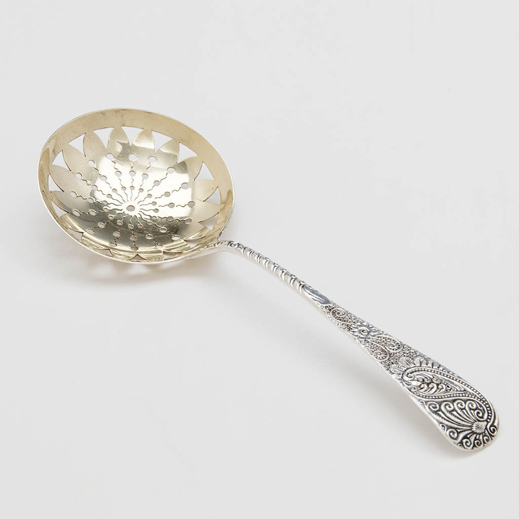 Davis & Galt Antique Sterling Silver Pea Spoon, Philadelphia, PA, c. 1890