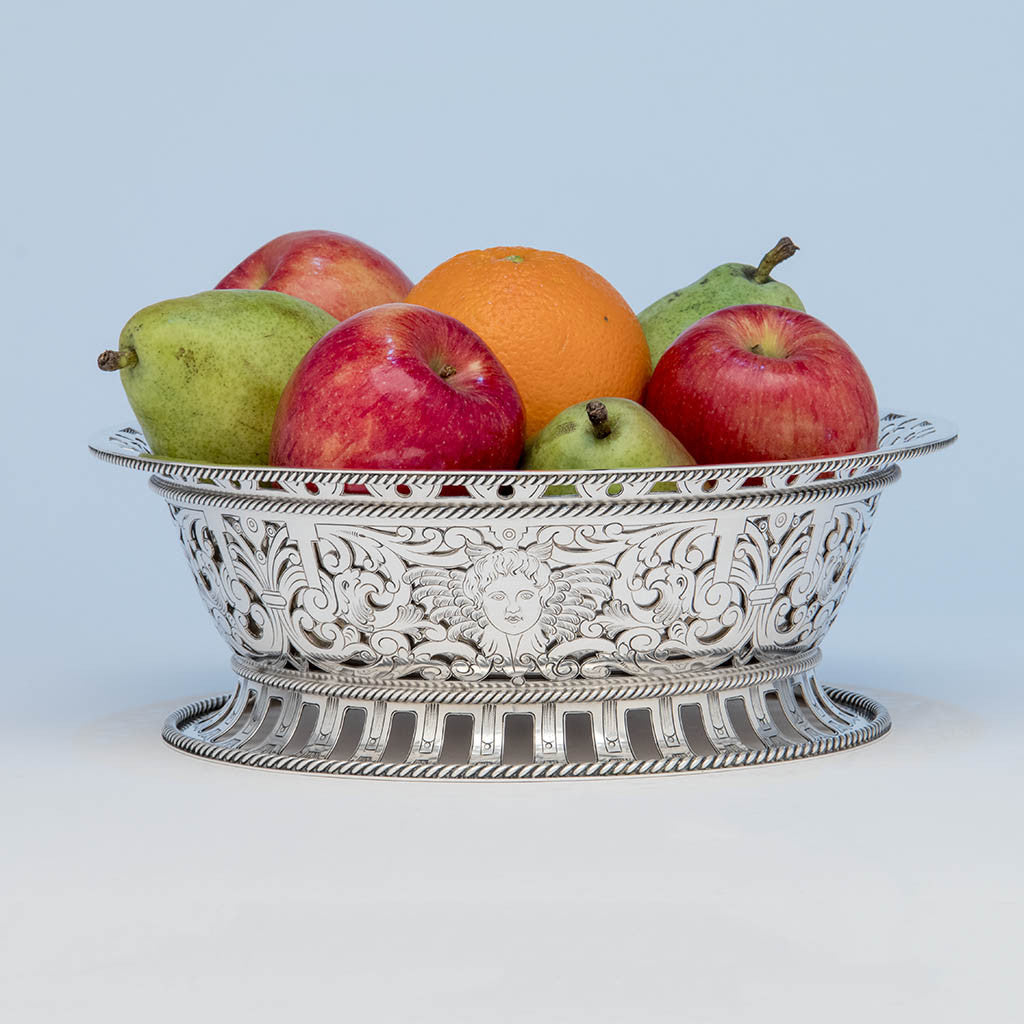 Gorham Antique Sterling Silver Centerpiece Bowl with Liner, Providence, RI, 1913