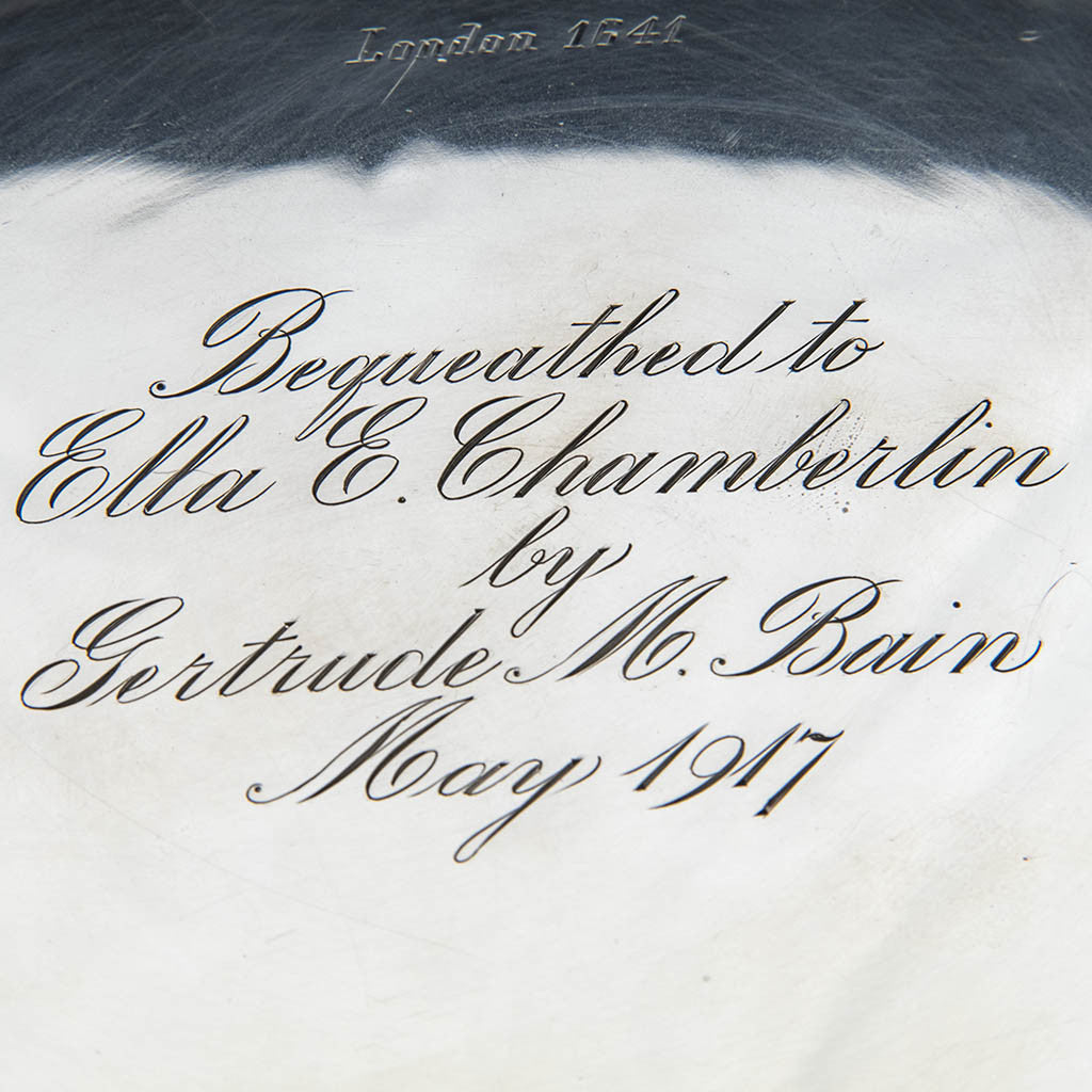 Inscription on Gorham Antique Sterling Silver Centerpiece Bowl with Liner, Providence, RI, 1913