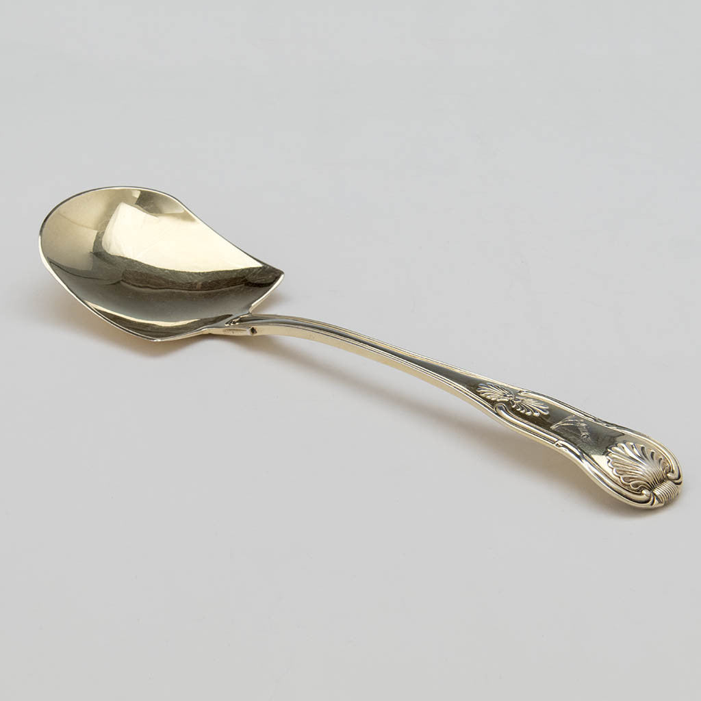 English Antique Sterling Silver Gilt Pastry or Ice Cream Serving Spade, William Chawner, London, 1816/17