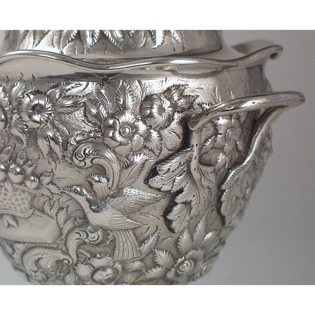 Sugar bowl detail Andrew Ellicott Warner: The Tucker Family Tea and Coffee Service, Baltimore, c. 1840