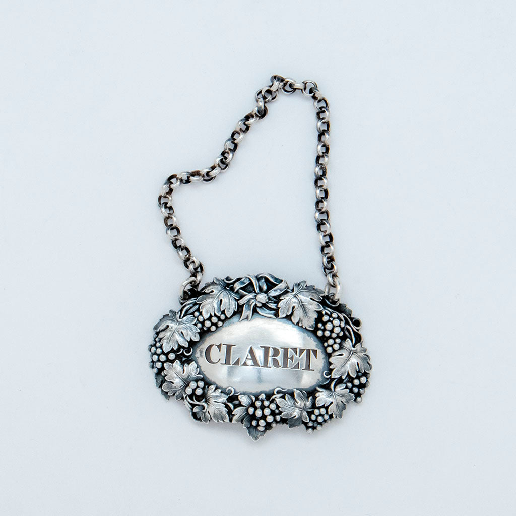 William Brown George IV Antique Sterling Silver Claret Label, London, 1826/27