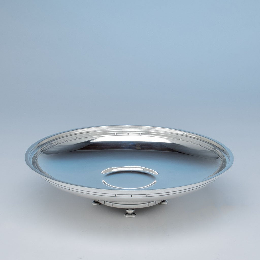 Interior of Erik Magnussen Designed for Gorham &#39;Modern American&#39; Art Deco Sterling Silver Centerpiece Bowl, Providence, RI, 1928