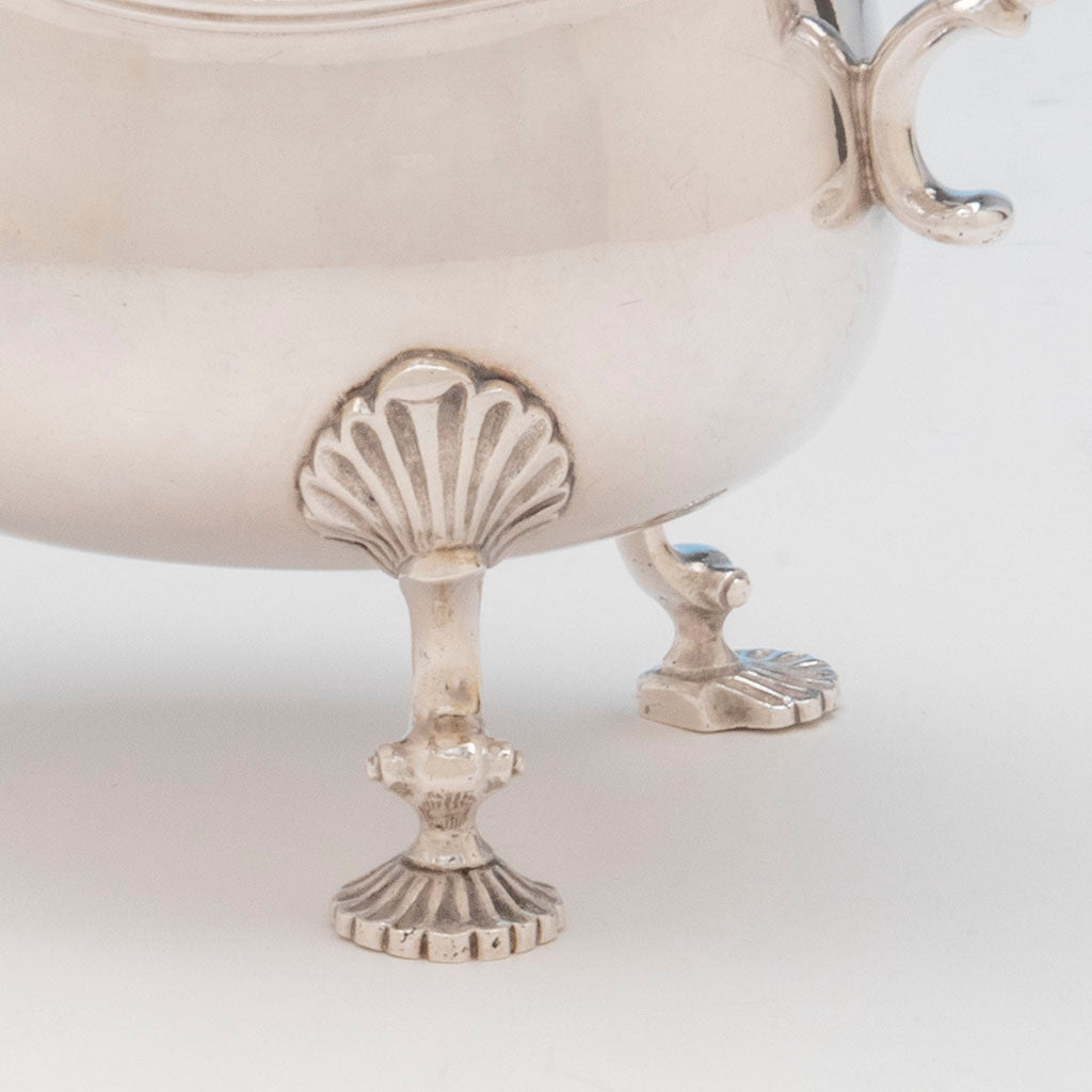 Foot to Obadiah Rich Coin Silver Figural Gravy Boat, Boston, MA, c. 1840s