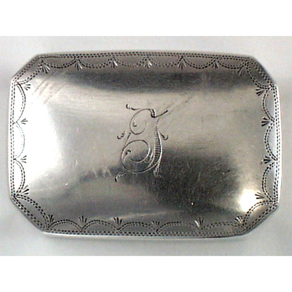 Top of the Samuel Kirk 11oz Silver Nutmeg Grater, Baltimore, c. 1830&#39;s