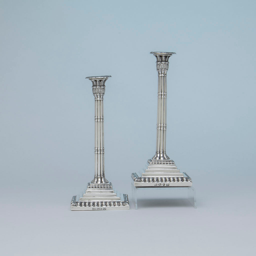 Pr. George III Rare Sterling Tea Candlesticks, John Carter, London, 1769/70