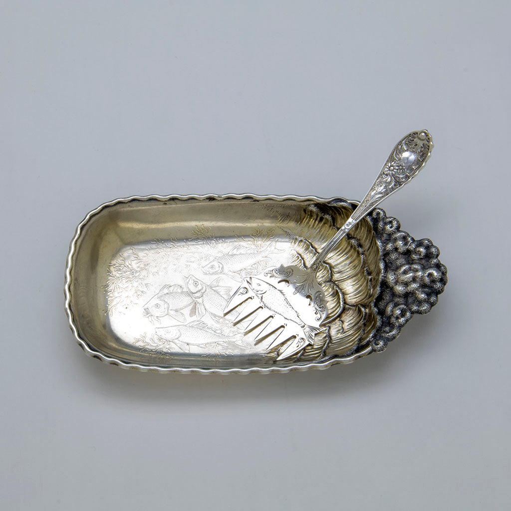 Wood and Hughes Olive Dish and Fork, NYC, NY, c. 1890