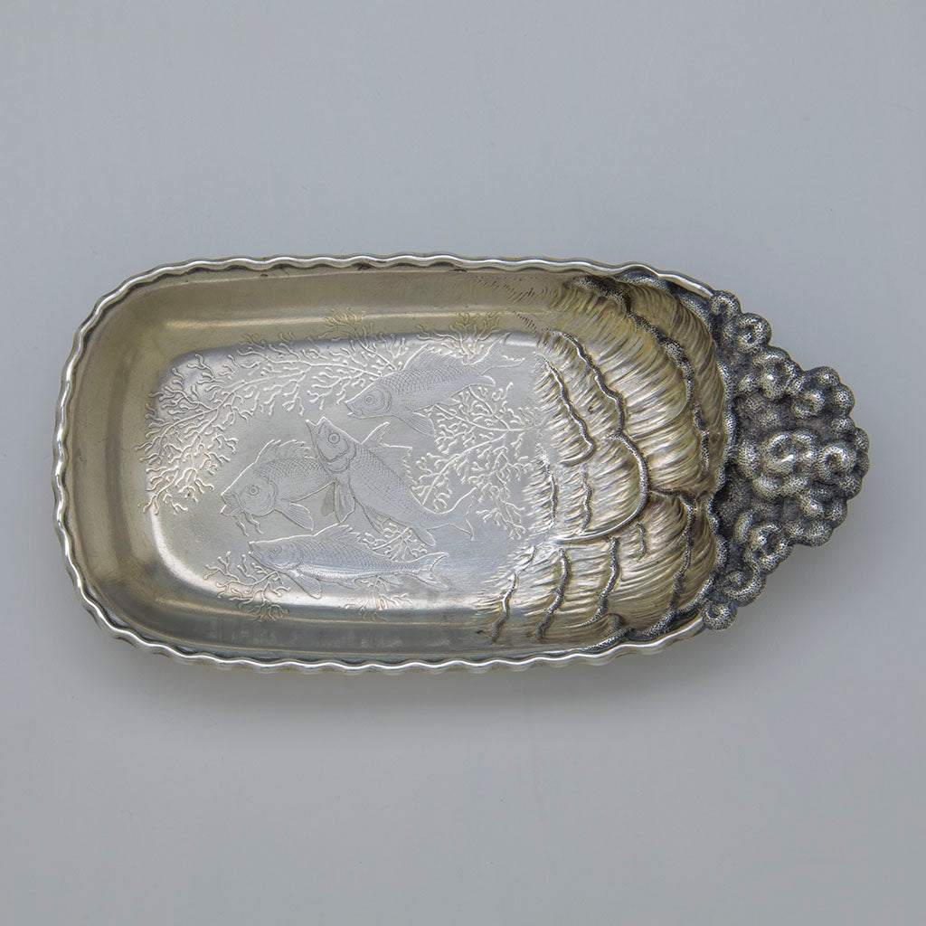 Dish interior of Wood and Hughes Olive Dish and Fork, NYC, NY, c. 1890