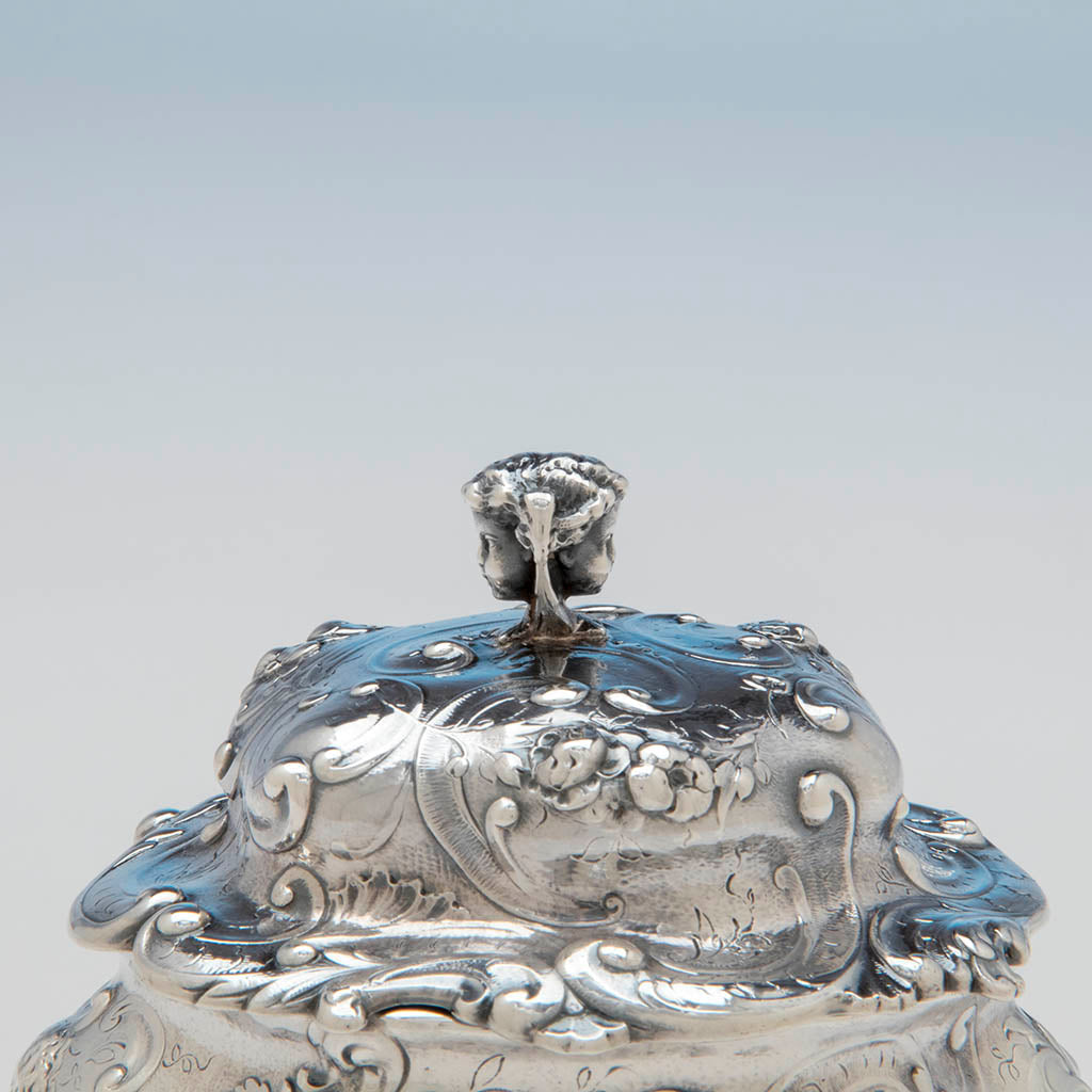 Finial on Gorham Sterling Figural Puff Box, Providence, RI, made for the Columbian Exposition, 1893