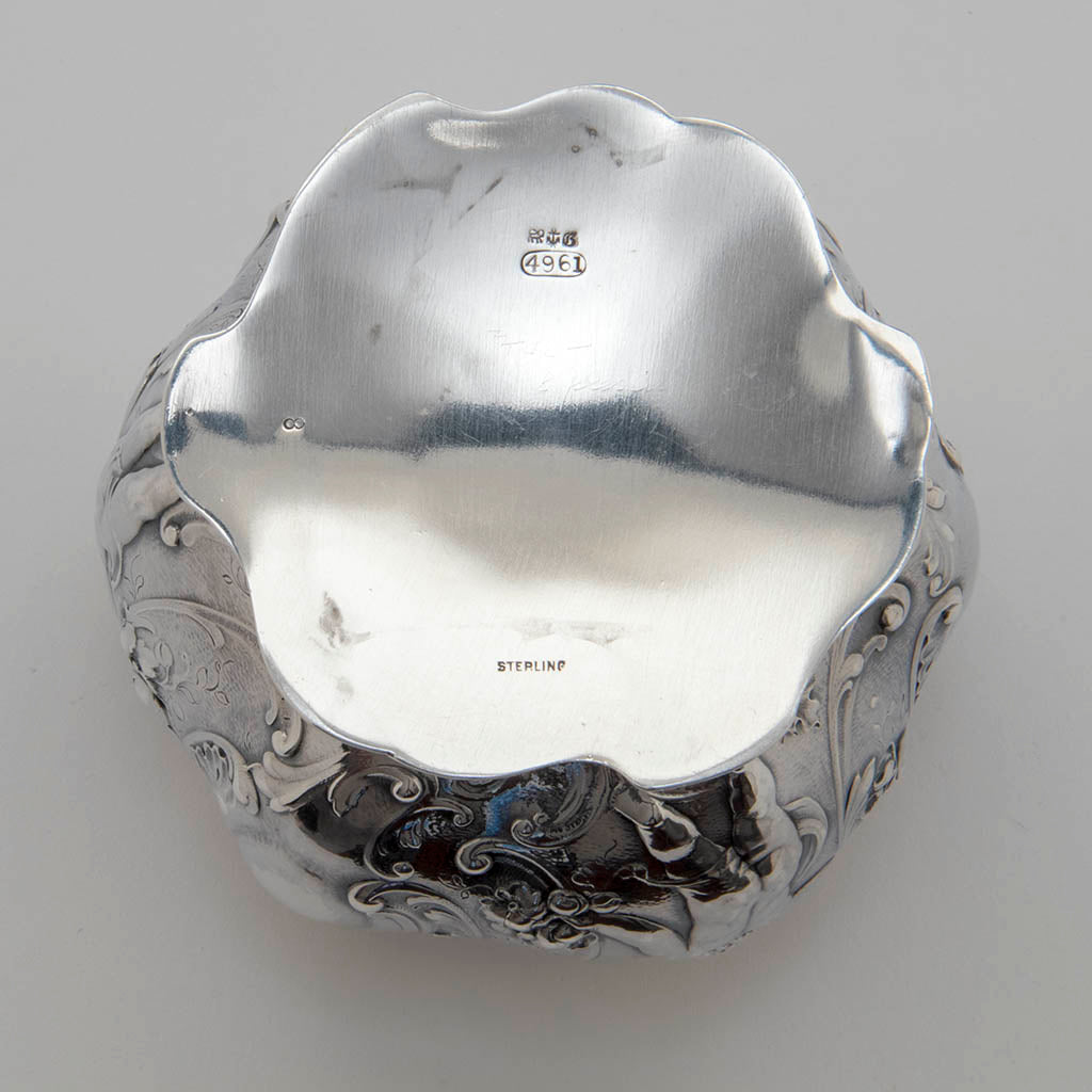 Marks on Gorham Sterling Figural Puff Box, Providence, RI, made for the Columbian Exposition, 1893