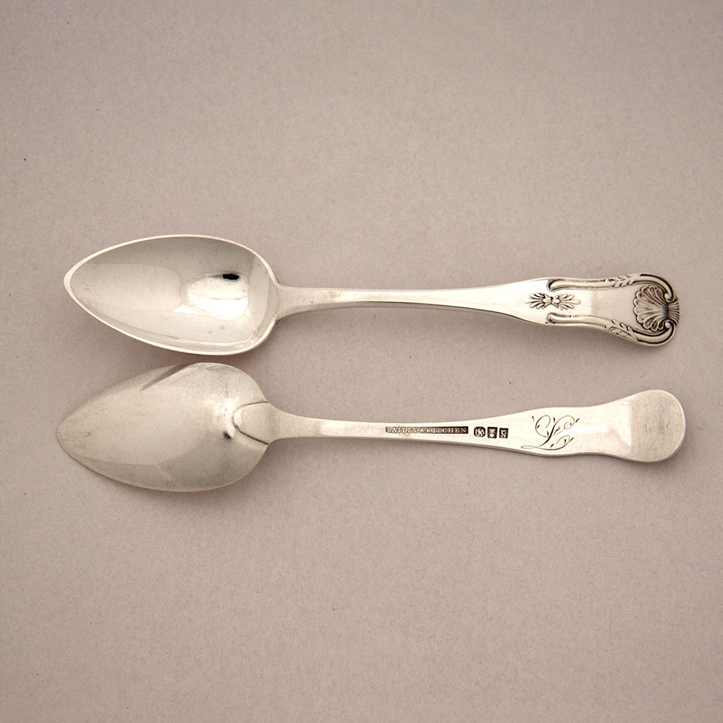 Taylor &amp;amp; Lawrie Antique &#39;Kings&#39; Pattern Coin Silver Tea Spoons - 12, Philadelphia, 1837-52
