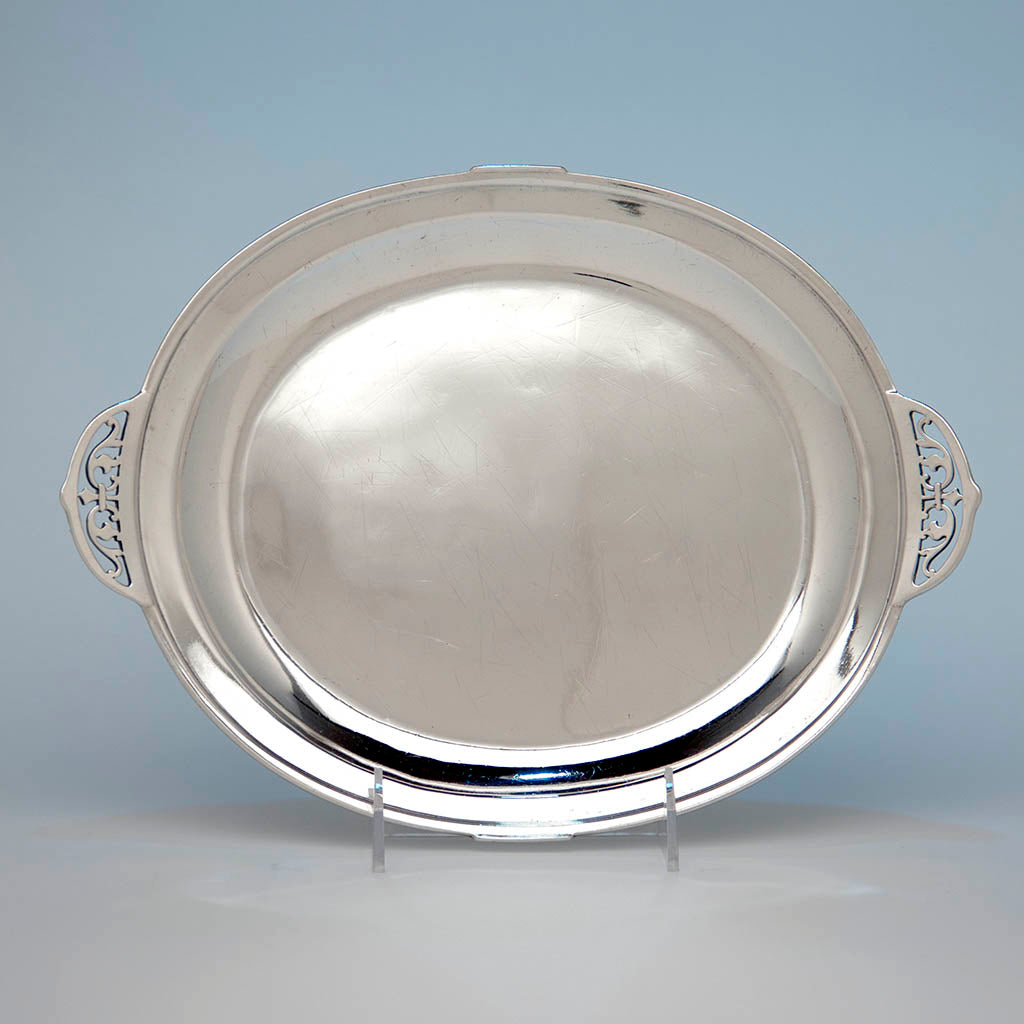 Arthur Stone Sterling Silver Arts &amp;amp; Crafts Serving Tray, Gardner, MA 1924-37