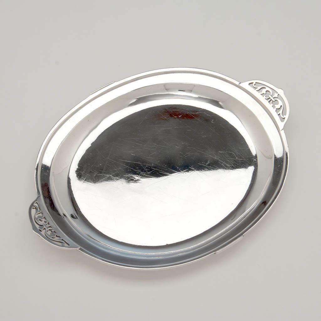 Flat view of Arthur Stone Sterling Silver Arts &amp;amp; Crafts Serving Tray, Gardner, MA 1924-37
