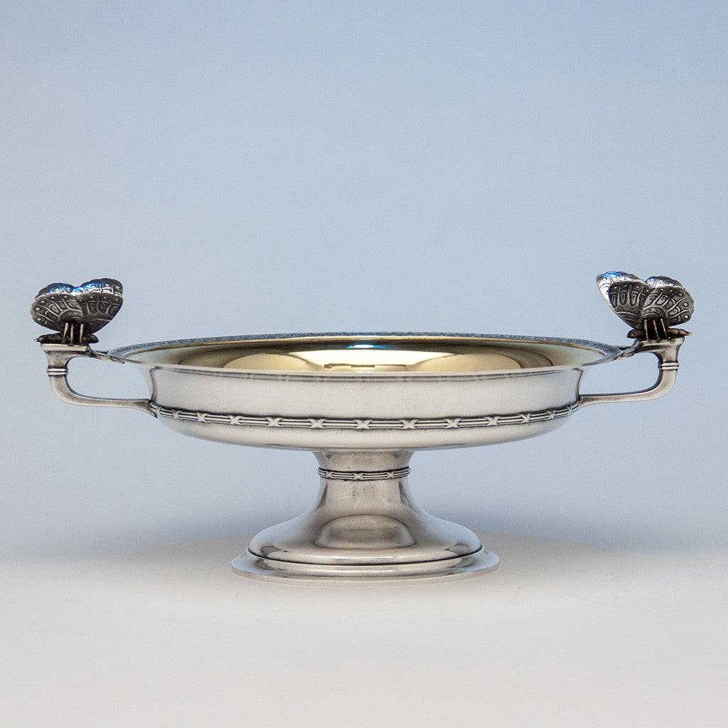 Tiffany & Co. Antique Sterling Silver Centerpiece Bowl with Moth Handles, New York City, NY, c. 1874