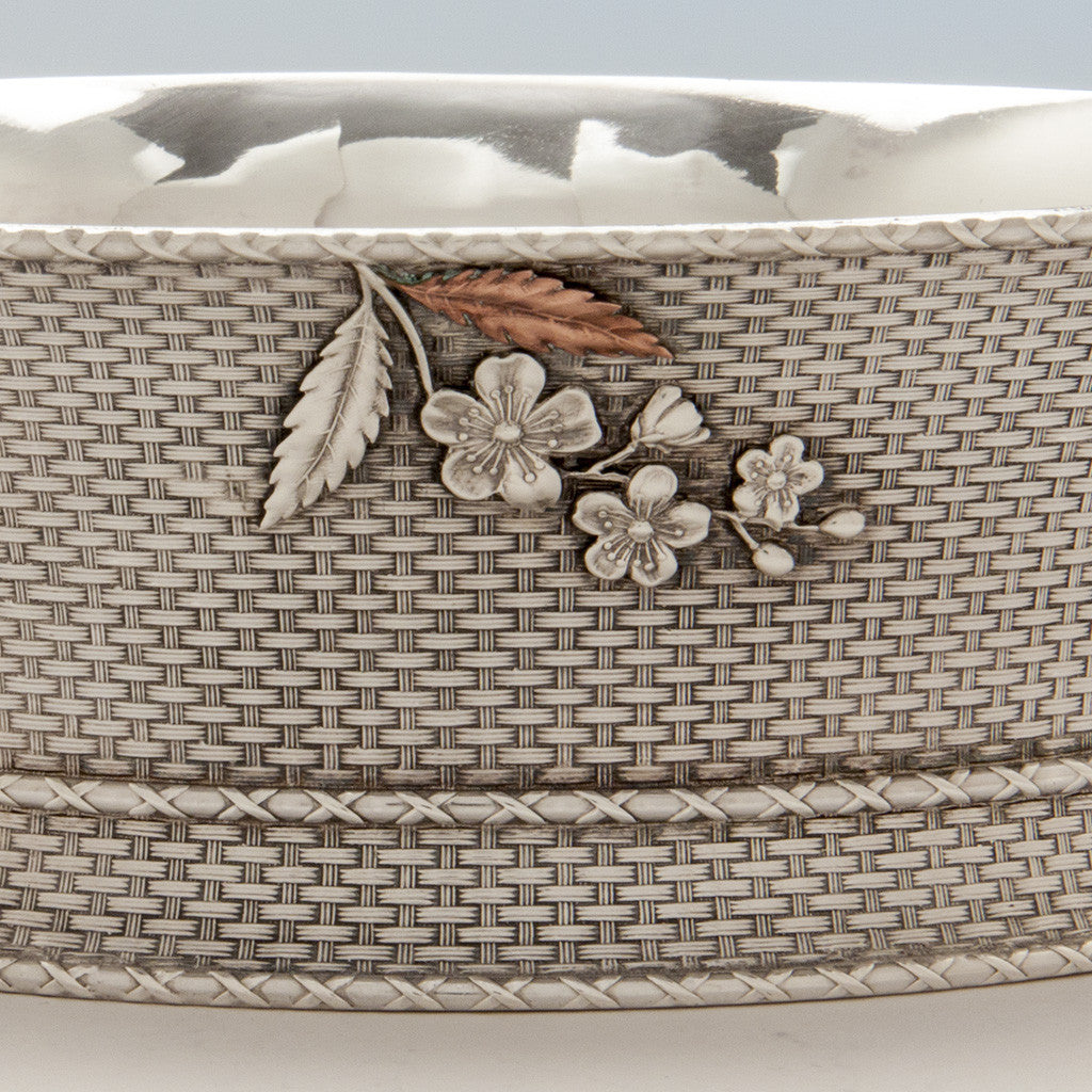 Mixed metal detail Whiting Antique Sterling Silver Aesthetic Movement Mixed Metals Bowl, New York City or North Attleboro, MA, c. 1875 