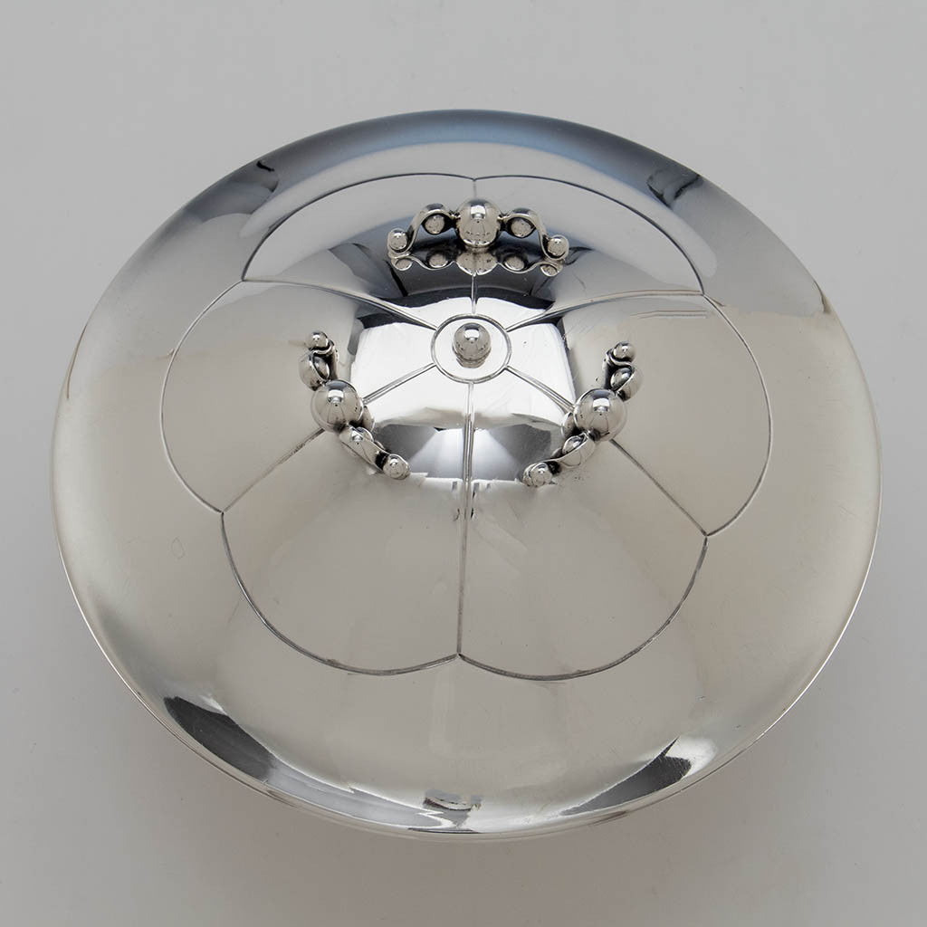 top of Erik Magnussen for Gorham Sterling Silver Covered Centerpiece Bowl, Providence, RI, 1926