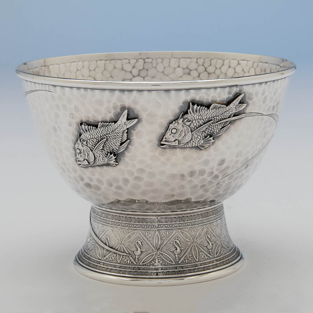 Tiffany &amp; Co Antique Sterling Silver Japonesque Ice Bowl, NYC, c. 1877