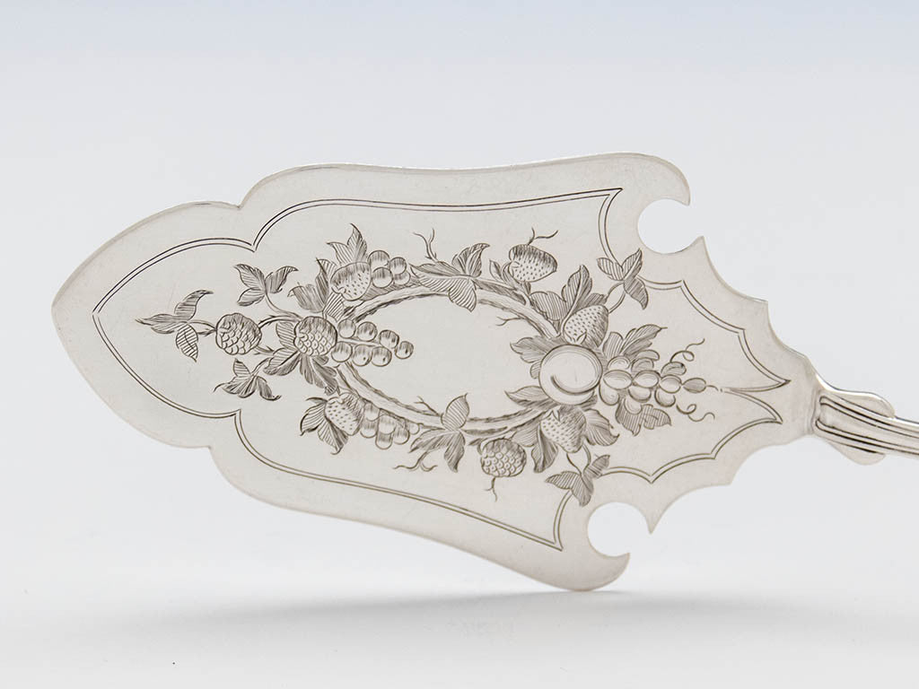 Blade to Polhamus &amp; Strong Antique Sterling Silver Pie Server, New York City, c. 1859-63