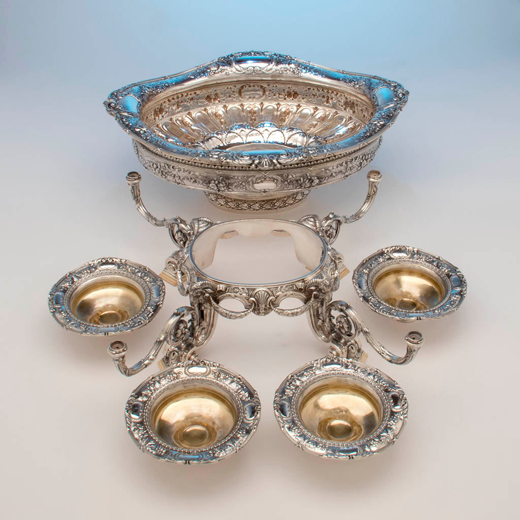 Parts to Gorham Rare &#39;Sample&#39; Massive Antique Sterling Silver &#39;Louis XVI&#39; Centerpiece, Providence, RI, c. 1910