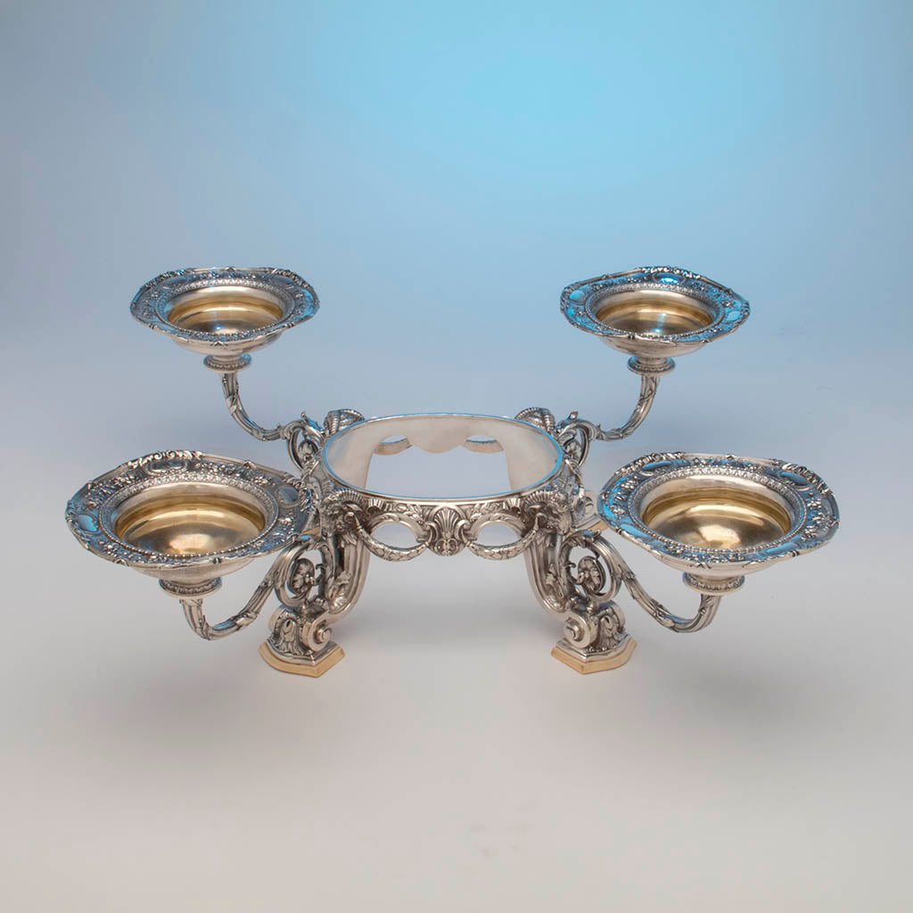 Stand to Gorham Rare &#39;Sample&#39; Massive Antique Sterling Silver &#39;Louis XVI&#39; Centerpiece, Providence, RI, c. 1910