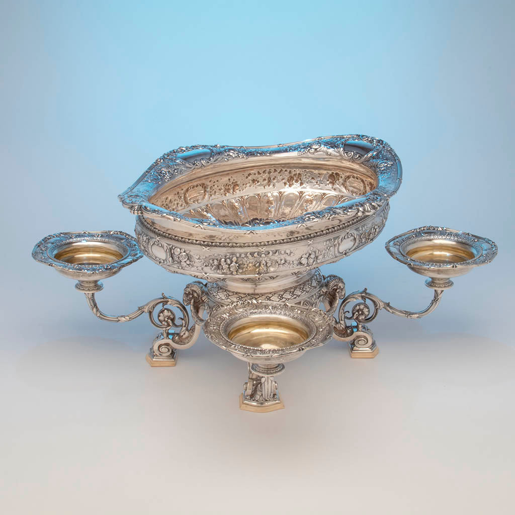 Top view of Gorham Rare &#39;Sample&#39; Massive Antique Sterling Silver &#39;Louis XVI&#39; Centerpiece, Providence, RI, c. 1910