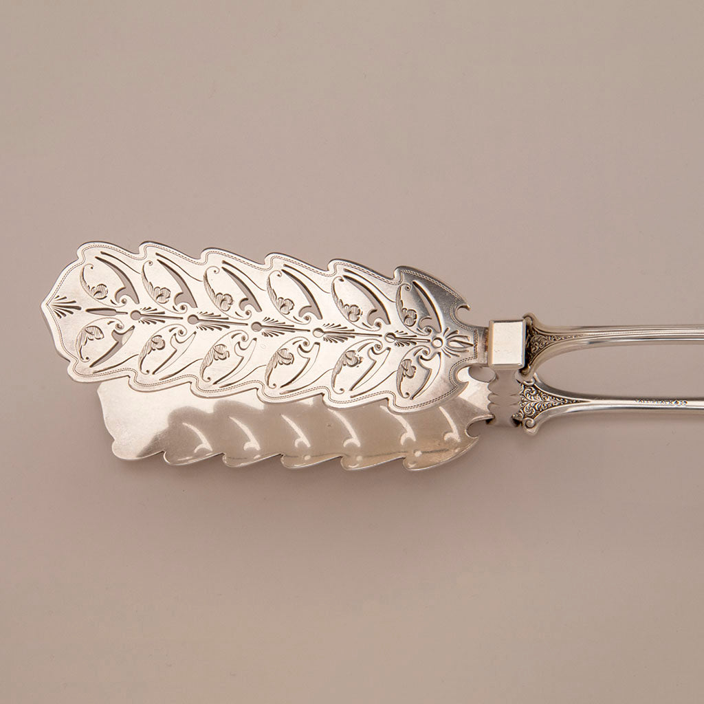 Blades to John Wendt &#39;Florentine&#39; Pattern Antique Sterling Asparagus Serving Tongs, NYC, c. 1870s