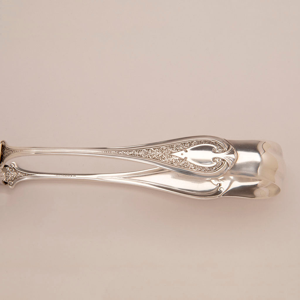 Pattern of John Wendt &#39;Florentine&#39; Pattern Antique Sterling Asparagus Serving Tongs, NYC, c. 1870s
