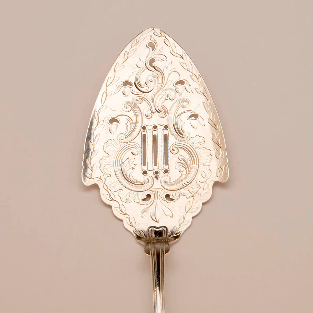 Blade of the Farrington and Hunnewell (attr) Coin Silver Pie Server, Boston, MA, 1851-56