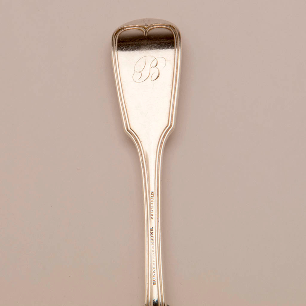 Handle of the Farrington and Hunnewell (attr) Coin Silver Pie Server, Boston, MA, 1851-56