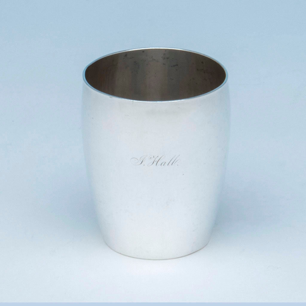 Fletcher and Gardiner Antique Coin Silver Beaker, Philadelphia, PA, c. 1815-20