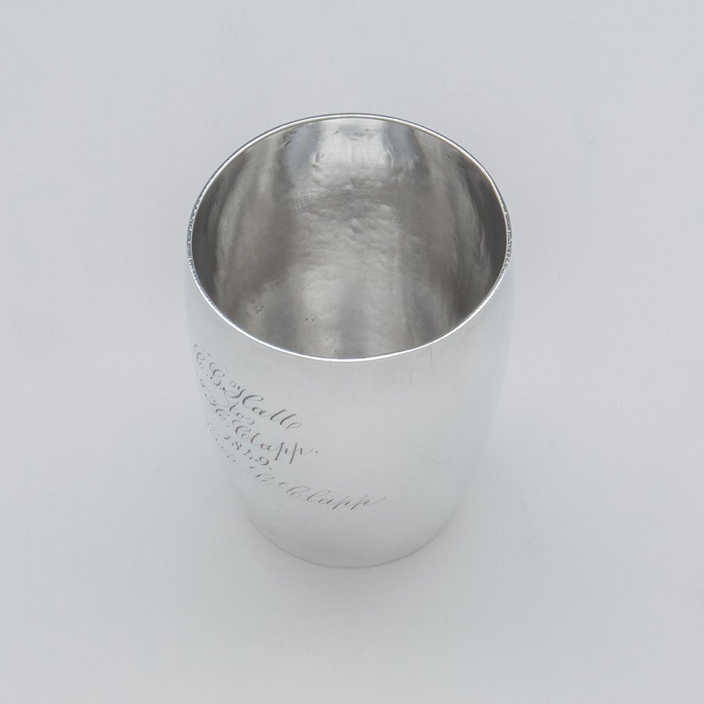 Interior of Fletcher and Gardiner Antique Coin Silver Beaker, Philadelphia, PA, c. 1815-20