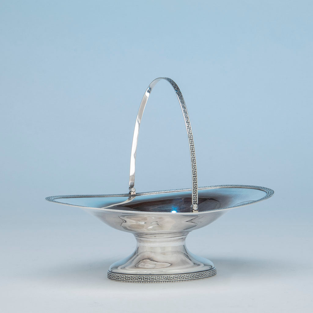 William Gale &amp; Son Antique Sterling Silver Small Basket, New York City, NY, 1862