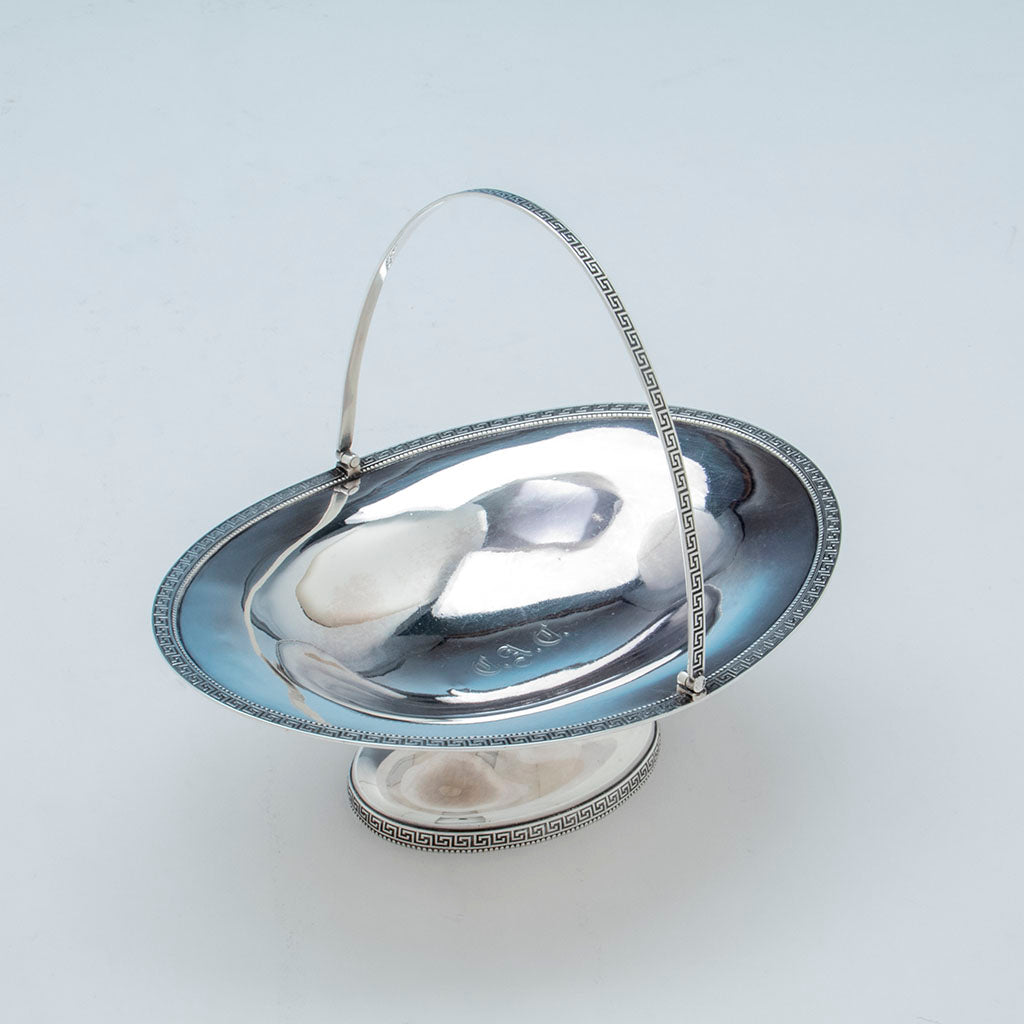 Top view of William Gale &amp; Son Antique Sterling Silver Small Basket, New York City, NY, 1862
