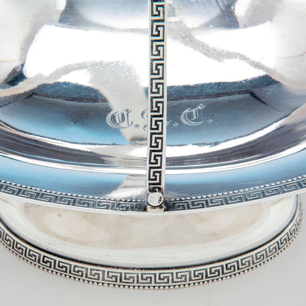 Detail of William Gale &amp; Son Antique Sterling Silver Small Basket, New York City, NY, 1862
