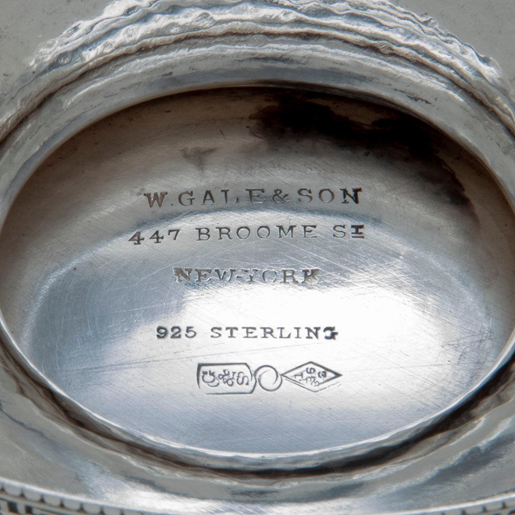 Marks on William Gale &amp; Son Antique Sterling Silver Small Basket, New York City, NY, 1862