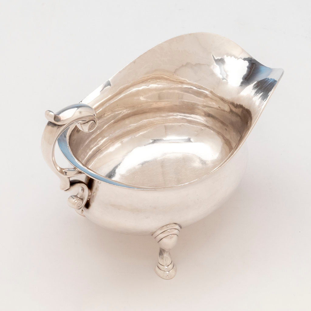 Gebelein Arts &amp; Crafts Sterling Silver Large Gravy Boat, Boston, MA, c. 1945