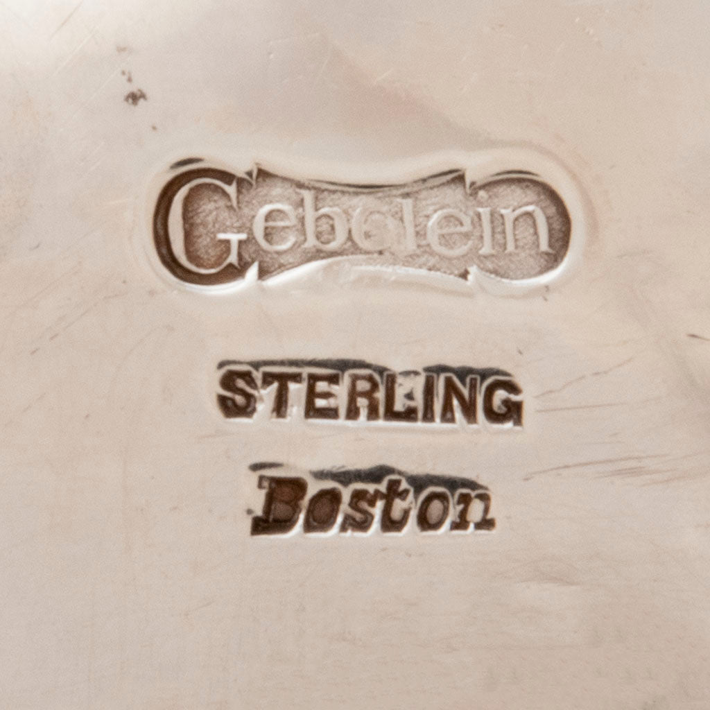 Detail of marks on Gebelein Arts &amp; Crafts Sterling Silver Large Gravy Boat, Boston, MA, c. 1945