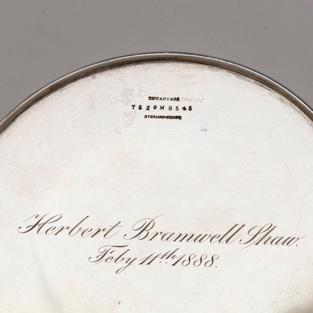 Underside of Tiffany &amp; Co Antique Sterling Silver Porringer, New York City, 1888